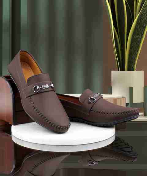WUGATTI 100% Pure Leather Stylish Partywear Premium Quality Standard Casual Loafers For Men (Brown , 8) - Image 2