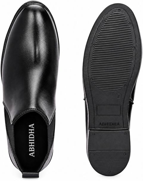 ABHIDHA Premium Handmade Chelsea |Soft Cushioned Insole Boots For Men Boat Shoes For Men (Black , 8) - Image 8