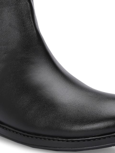aadi Men's Synthetic Leather Lightweight Comfortable Trendy Outdoor Slip On Chelsea Boots For Men (Black , 8) - Image 8