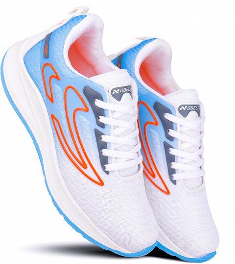NOBELITE Premium Sports, White Sneakers, Running, Gym, Trending, Stylish Running Shoes For Men (White, Blue , 9) - Image 7