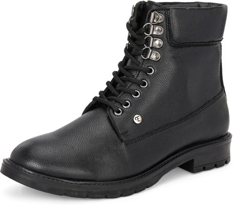 El Paso Men Black Faux Leather Casual Lace Up Boots Boots For Men (Black , 6) - Image 8
