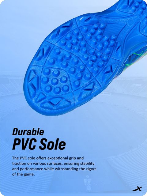 VECTOR X Blaster 2020 Synthetic Leather + Mesh Upper|Durable PVC Sole|Lightweight Cricket Shoes For Men (Blue, Green , 8) - Image 8