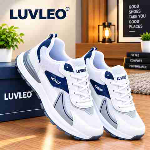 LUVLEO White Sneakers for Men (White, UK 8) - Image 4