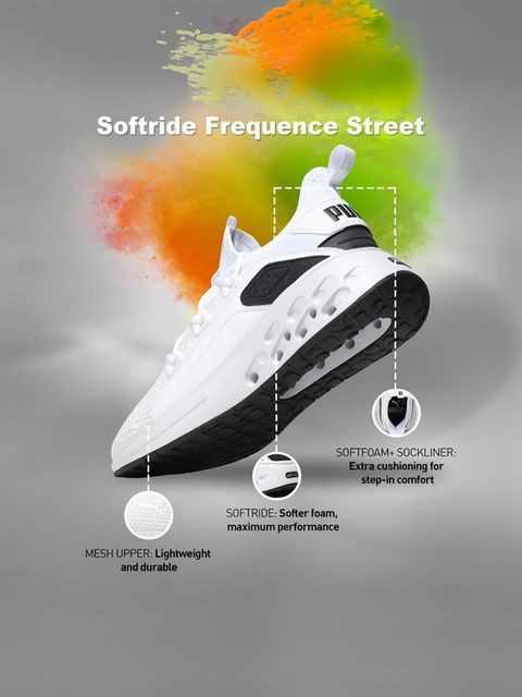 PUMA Softride Frequence Street Running Shoes For Men (White , 9) - Image 5