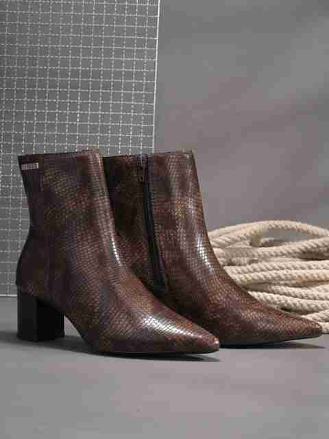 El Paso Women Brown Faux Leather Casual Chelsea Boots Boots For Women (Brown , 8) - Image 2