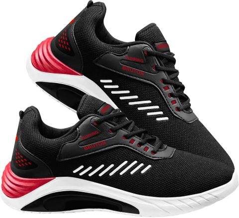 BRUTON Modern Trendy Sneakers for Men (Black, UK 9) - Image 8
