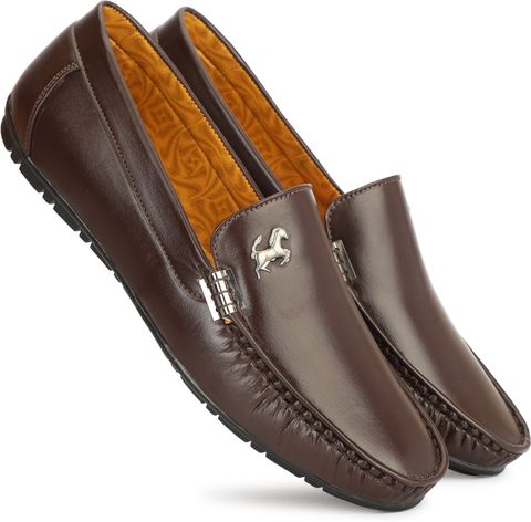 MADHUVIMAL Men's Brown Slip-On Boat Loafers (Size 10) - Image 7
