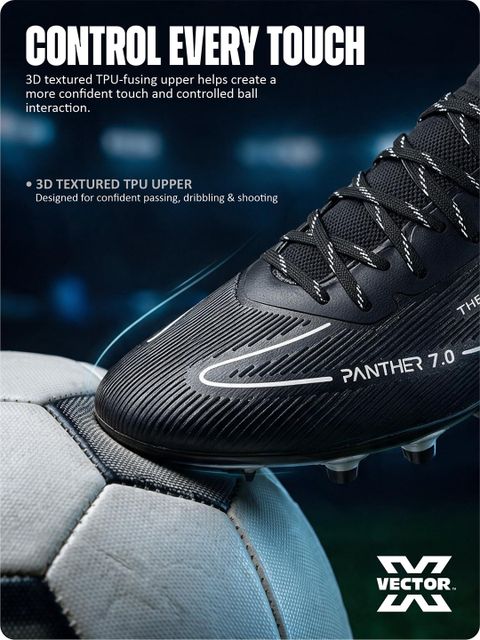VECTOR X Panther 7.0 TPU Football Shoes Black Size 10 - Image 7