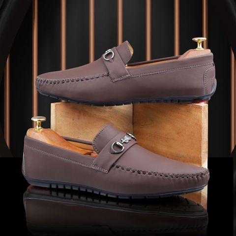 WUGATTI 100% Pure Leather Stylish Partywear Premium Quality Standard Casual Loafers For Men (Brown , 8) - Image 3