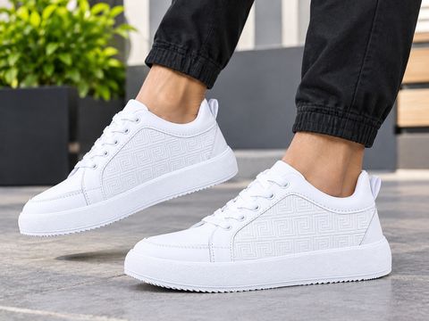 FooTken sneakers shoes Sneakers For Men (White , 6) - Image 8