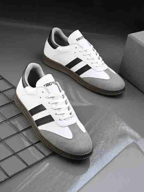 TROTUS Rich Quality Sneakers for Men (White, Black, Grey, UK 9) - Image 5