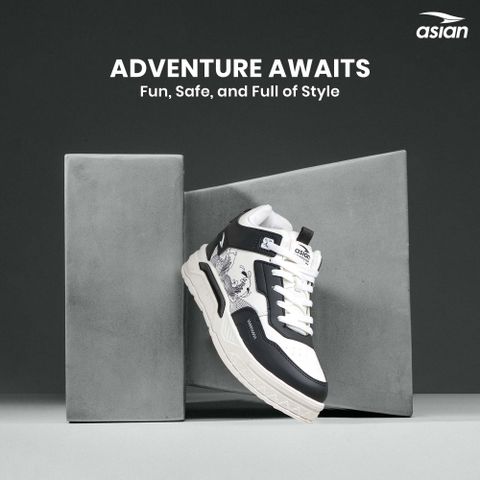 Asian Nexus-11 Sneakers for Men & Boys (White, Black, Size 6) - Image 7
