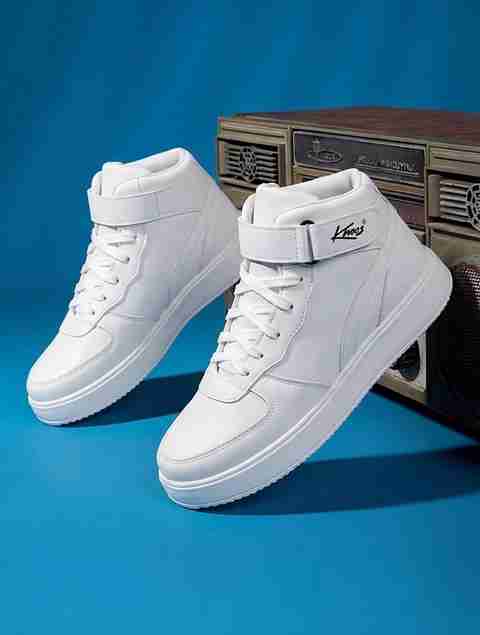 Knoos High Top Sneakers for Men, White, Size 9 - Image 5