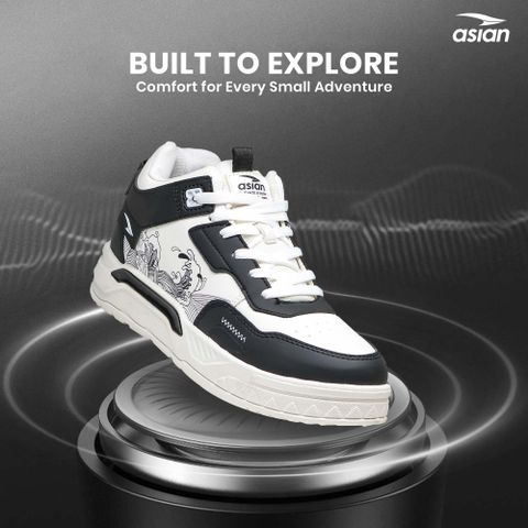 Asian Nexus-11 Sneakers for Men & Boys (White, Black, Size 6) - Image 5