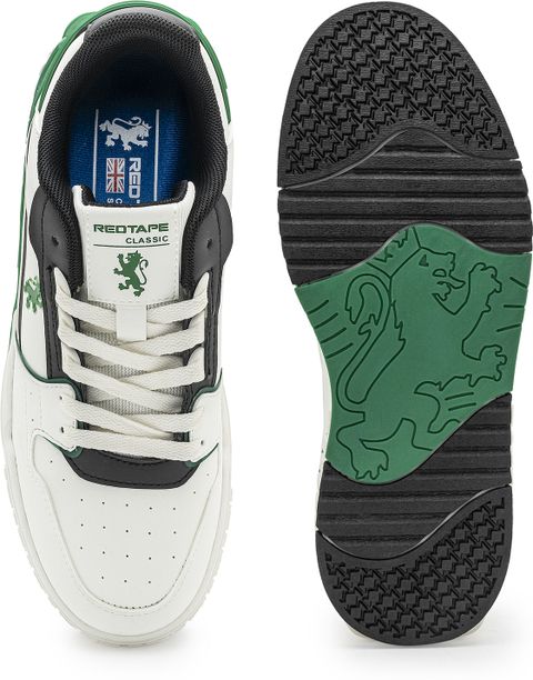 RED TAPE White Sneakers for Men (Black, Green, 8) - Image 6