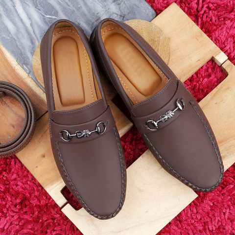 WUGATTI 100% Pure Leather Stylish Partywear Premium Quality Standard Casual Loafers For Men (Brown , 8) - Image 4