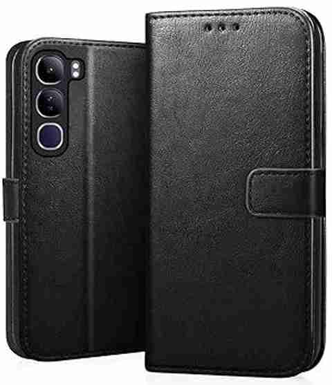 Flospy Flip Cover for vivo Y29 5G (Black, Dual Protection, Artificial Leather, Pack of: 1) - Image 5