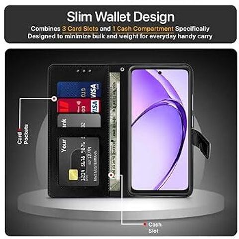 Flospy Flip Cover for vivo Y29 5G (Black, Dual Protection, Artificial Leather, Pack of: 1) - Image 7