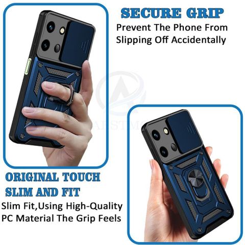 KWINE CASE Back Cover for Vivo T3X 5G (Blue, Rugged Armor, Pack of: 1) - Image 7