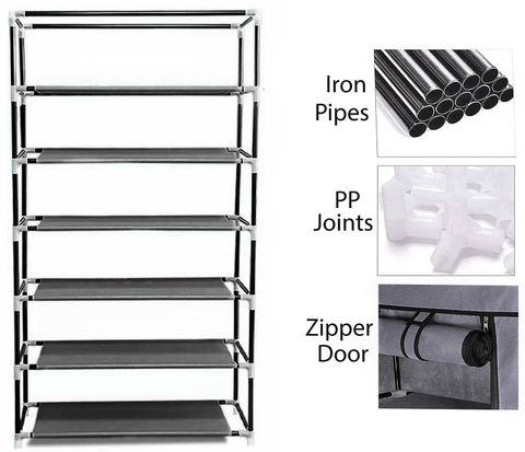 CMerchants Premium 6L Bridge Animal Print PP Collapsible Wardrobe (Finish Color - MULTI COLOR, DIY(Do-It-Yourself)) - Image 3