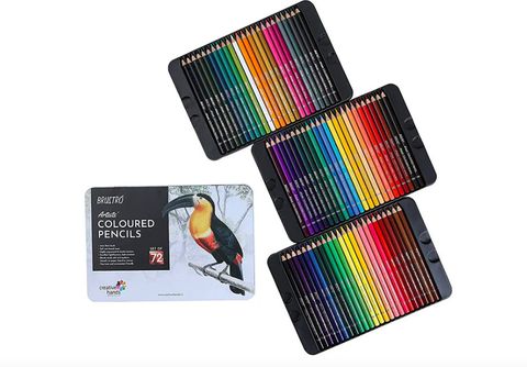 BRuSTRO ARTISTS' 4MM & SUPER SOFT COLOURED PENCILS , with elegant tin box ROUND Shaped Color Pencils (Set of 72, Multicolor) - Image 3