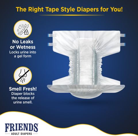 FRIENDS Economy Tape Adult Diapers XL (30 Pieces) - Image 6