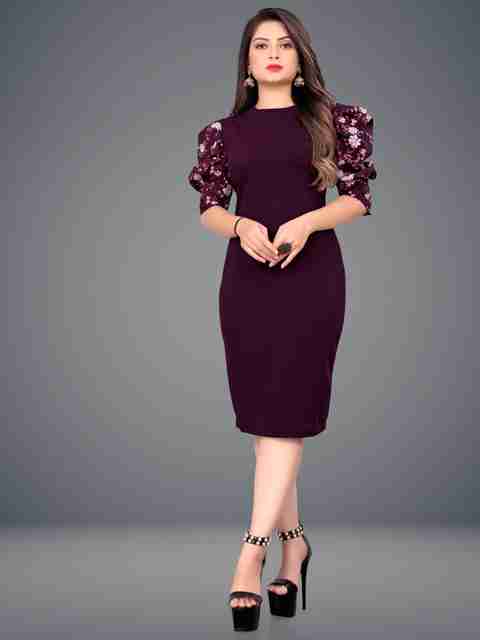 bodycon knee length dress Deklook Women Purple Jersey Length 23/08 TFNC TIV PINK MAXI Size:11 Medium