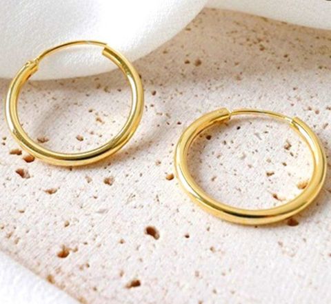 Aksha Collection Gold Plated Copper Clip-On Hoop Earrings - Image 7
