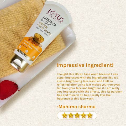 LOTUS HERBALS RADIANCE BOOST UBTAN Face Wash (100 g) - Image 6