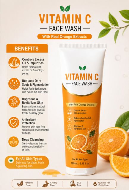 sassy beauty Vitamin C Skin Revitalizing Cleanser Face Wash (100 ml) - Image 4