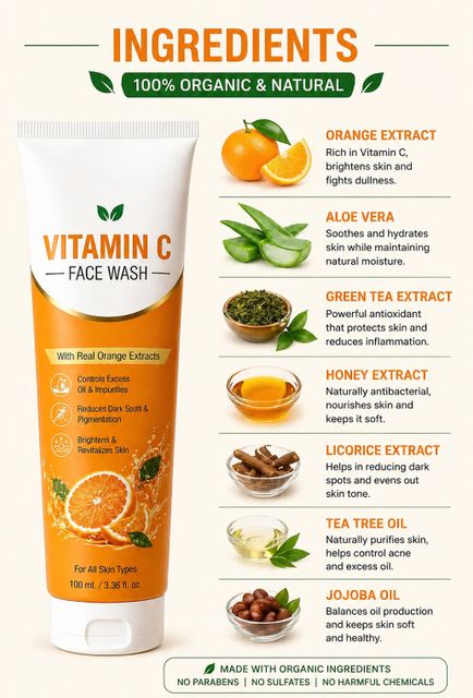 sassy beauty Vitamin C Skin Revitalizing Cleanser Face Wash (100 ml) - Image 6