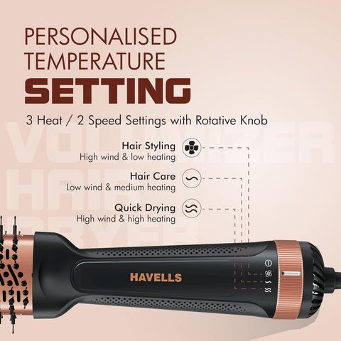 Havells HD4081 Professional Volumizer Hair Dryer (1200W, Black) - Image 7