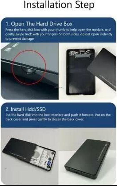 ULTRABYTES HDD Case, SATA Hard Disk case, USB 3.0 2.5 inch 2.5 inch Shock Resistant Portable HDD Enclosure (For Fits all the 2.5 inch SATA hard drive disk, Black) - Image 6