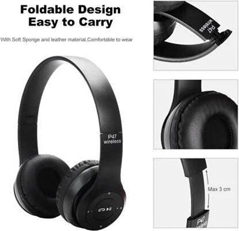TABARET Bluetooth Headphone with Mic, SD Card Support, 8Hrs Battery - Image 4