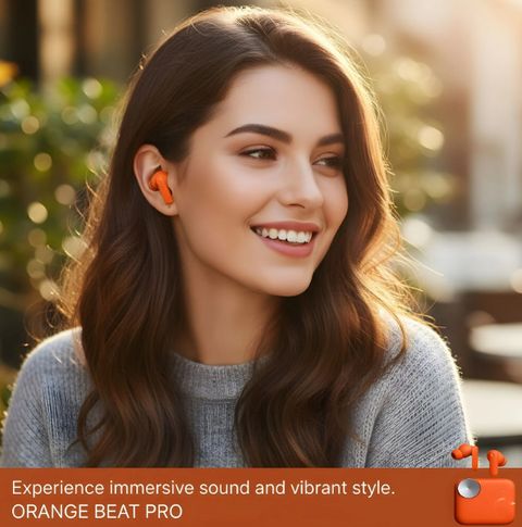 vidhivj Wireless Earbuds Pro Bluetooth Headset (Orange, True Wireless) - Image 5