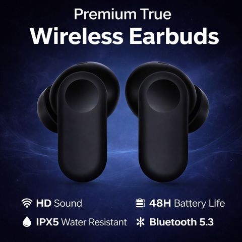 NDHD True Wireless Earbuds Nord 2 CE Mobile Earbuds with Mic 2r, 12.4mm Drivers Bluetooth Headset (Black, In the Ear) - Image 5