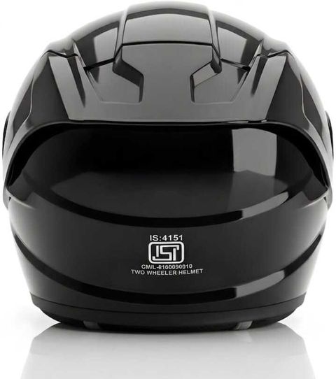 Agx Raven with Unbreakable Visor with Spoiler ABS Material Unisex Motorbike Helmet (Black) - Image 6