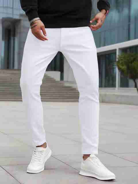 Stitch Factory Men Slim Mid Rise White Jeans - Image 5