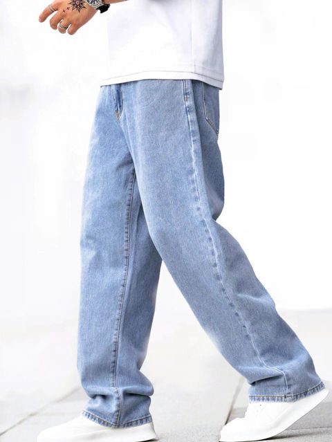 ZAYSH Men Loose Fit Mid Rise Light Blue Jeans - Image 7