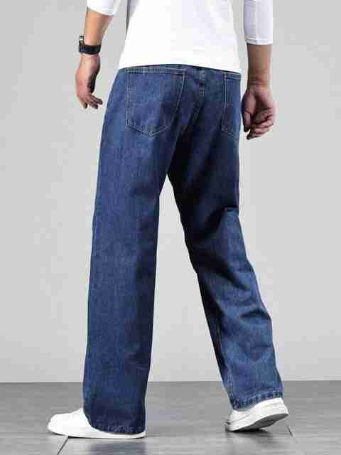 PODGE Men Loose Fit Mid Rise Dark Blue Jeans - Image 5