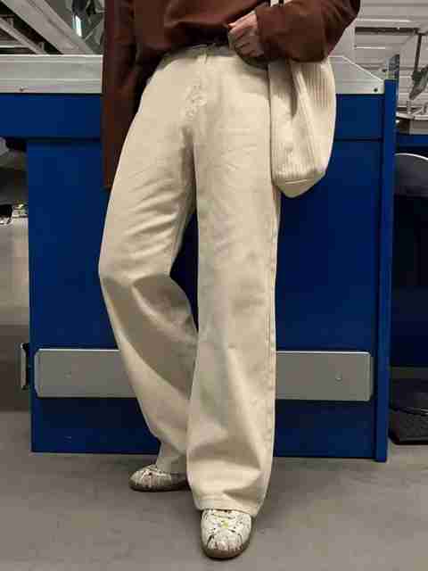 GENZ VANE Men Straight Fit Mid Rise Beige Jeans - Image 2