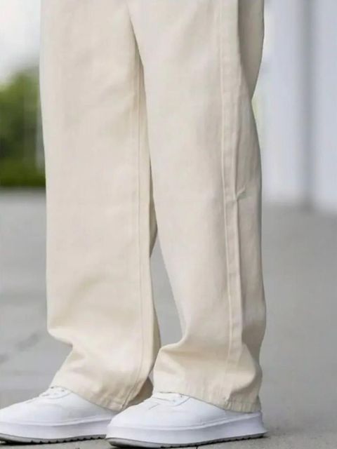 GENZ VANE Men Straight Fit Mid Rise Beige Jeans - Image 5