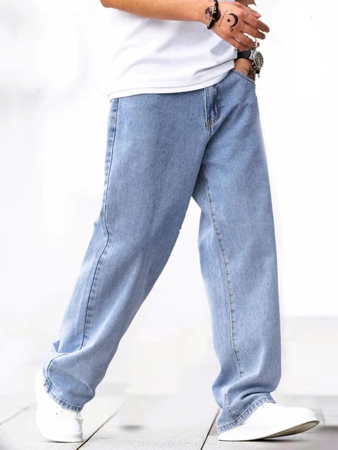 ZAYSH Men Loose Fit Mid Rise Light Blue Jeans - Image 8