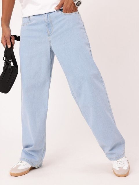 DYENE Men Loose Fit Mid Rise Light Blue Jeans - Image 6