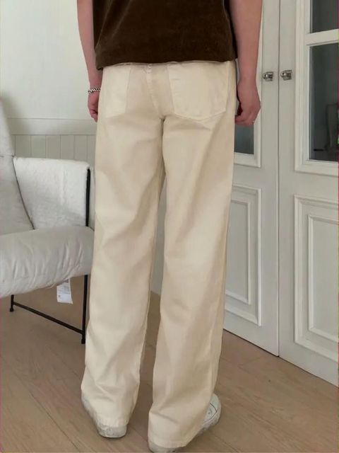 GENZ VANE Men Straight Fit Mid Rise Beige Jeans - Image 4