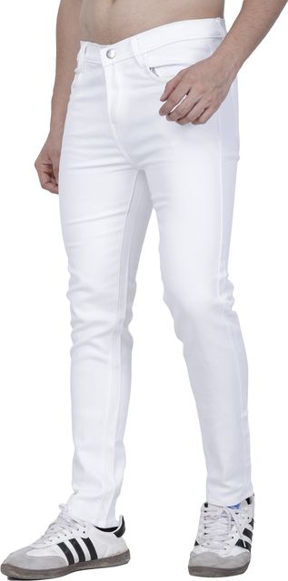 Stitch Factory Men Slim Mid Rise White Jeans - Image 6
