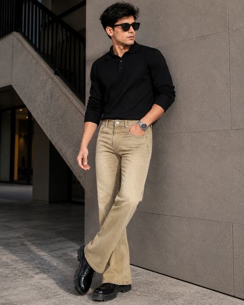 Netyork Men Boot-Leg Mid Rise Gold Jeans - Image 7