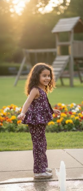 ECREATION Baby Girls Party(Festive) Top Trouser (Purple) - Image 5