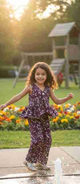 ECREATION Baby Girls Party(Festive) Top Trouser (Purple) - Image 3