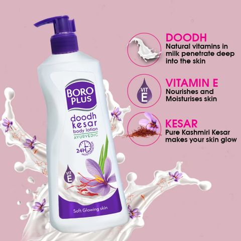 BOROPLUS Doodh Kesar Lotion 400ml - Pack of 2 (800 ml) - Image 6